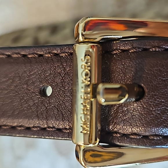 Michael Kors Millbrook Signature MK Brown Tan Jacquard Leather Shoulder Hobo Bag - Picture 9 of 12